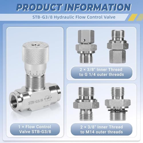 Vanne de contrôle de débit hydraulique bidirectionnelle M14 pour mini-pelle - 6