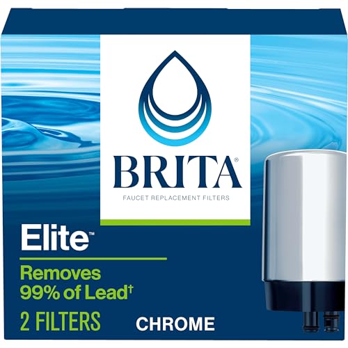 Brita Faucet Water Filter for Sink Water Filtration System, BPA-Free, Reduces 99% of Lead, Replaces 750 Plastic Water Bottles, Lasts Four Months or 100 Gallons, Includes 2 Filters, Chrome