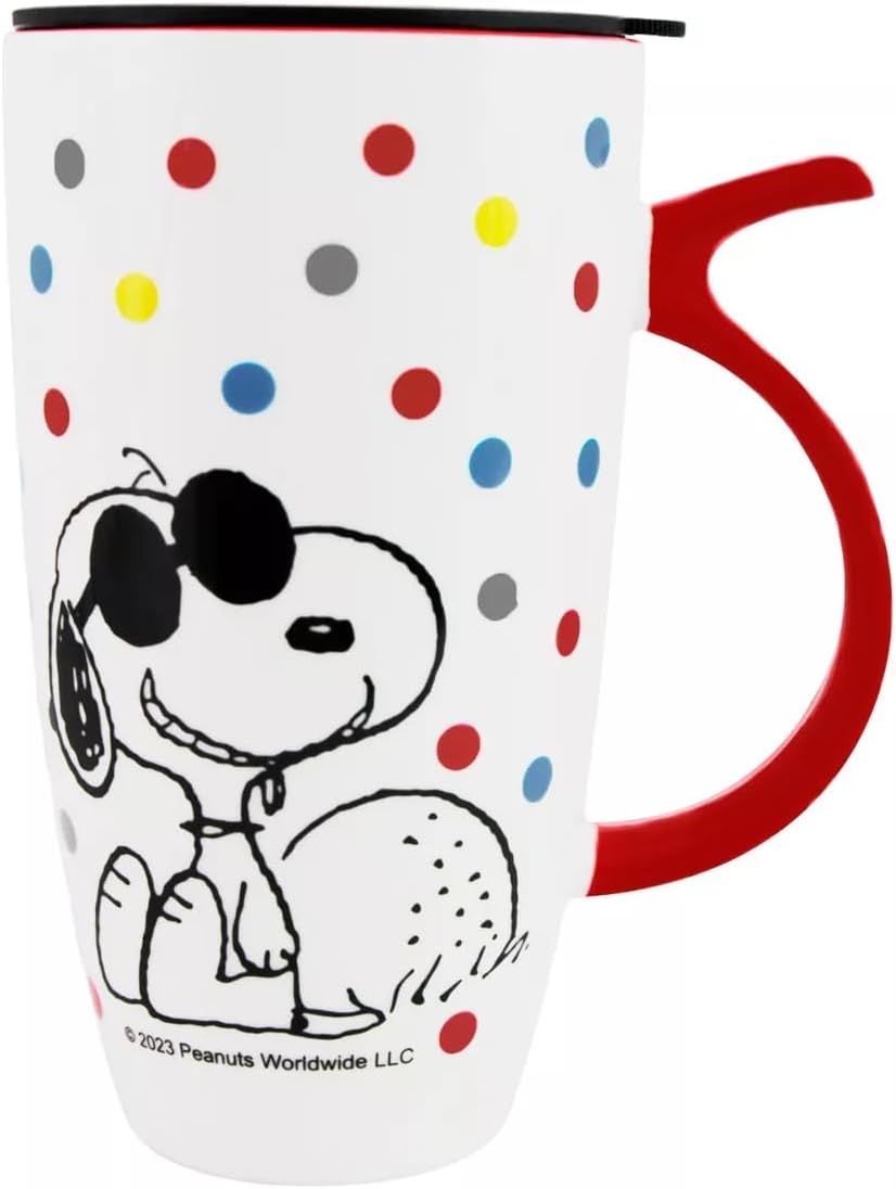 Set 6 cesti de cafea, Peanuts Snoopy, Excelsa, 100 ml, portelan
