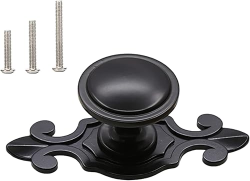 Miniatura 7 de HUAMULAN Paquete de 10 pomos, tiradores vintage para armario de cocina, base de aleación de zinc, manijas de puerta de armario, cajón, base negra