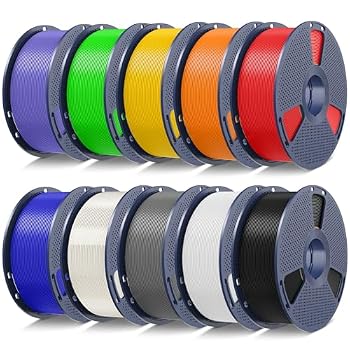 SUNLU PLA 3D Printer Filament, Multicolor, 10-Pack, 10KG Total