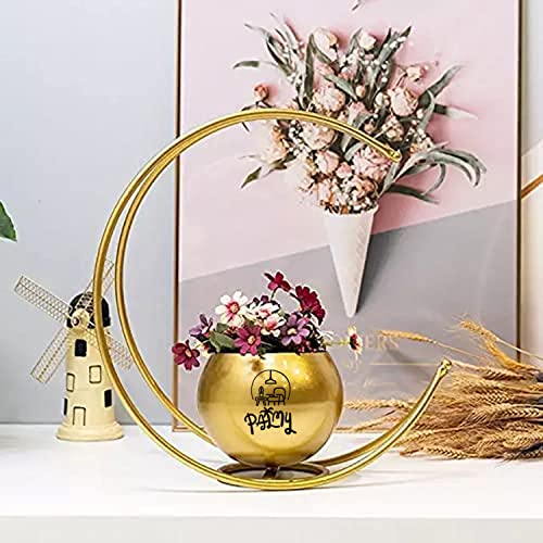 Maxmart Geometric Metal Flower Vase For Home Decor Living Room Central Side Table Gold For Rs. 199 @ 60% off