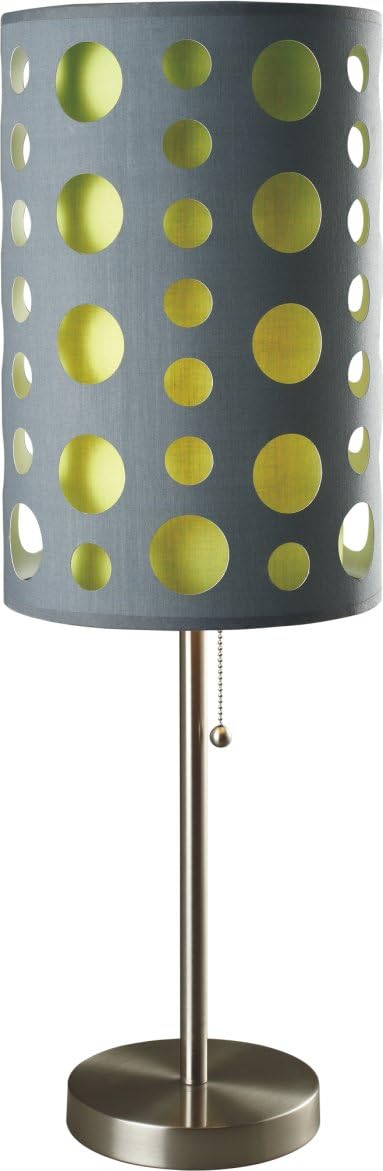 SH Lighting Retro Dual Shade Table Lamp - Features Fabric Outer Shade & Color Inner Shade - 30" Tall Great for Living Rooms or Bedrooms (Black/White)