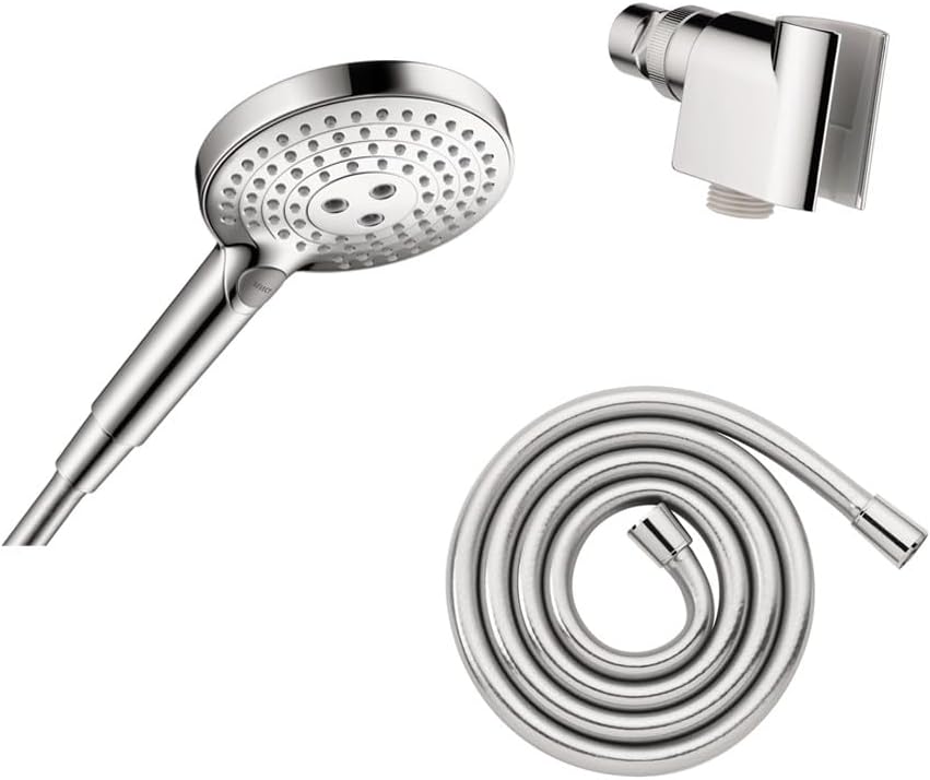 Raindance Select S Adjustable 5-inch Handheld Shower Head Set Modern 3 Spray PowderRain, Full and Massage Easy Install with Hose in Chrome, 2.5 GPM, 04913000