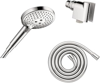 Raindance Select S Adjustable 5-inch Handheld Shower Head Set Modern 3 Spray PowderRain, Full and Massage Easy Install with Hose in Chrome, 2.5 GPM, 04913000