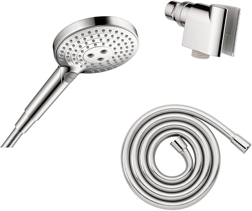 hansgrohe Raindance Select S Adjustable 5-inch Handheld Shower Head Set Modern 3 Spray PowderRain, Full and Massage Easy I...