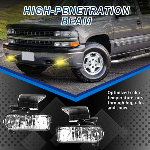 Shocklight Fog Light Compatible With 1999-2002 Chevy Silverado 1500 2500 2000-2001 Silverado 3500 2000-2006 Suburban/Tahoe Halogen Lights by Shocklight - Used condition - Image 5