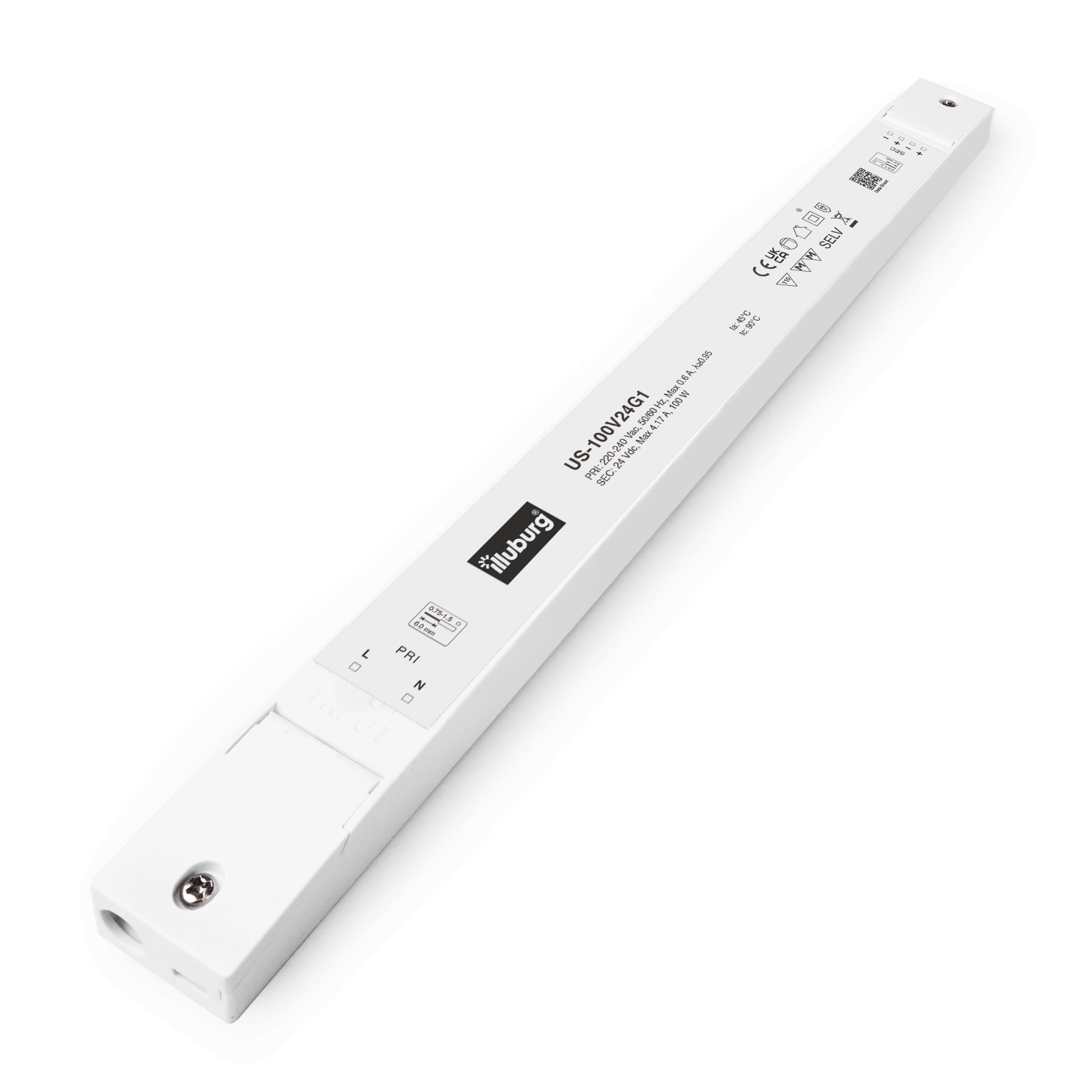 illuburg LED Driver 24V 100W Slim Flickerfree for LED Strip Lamp Spot Light Power Supply Transformer