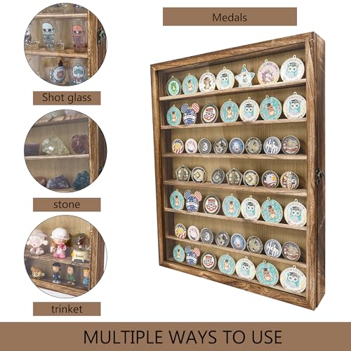 Image of 16x20 Large Shadow Box Frame with Removable Shelves,Collectible Display Shelves Case,Military Challenge Coin Display Case,Wood Shadow Boxes Display Cases for Keepsake,Pictures