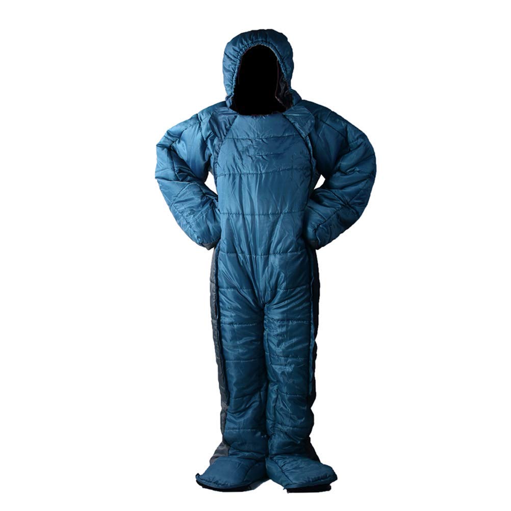 Volwassen lichtgewicht slaapzak staande 3 seizoenen full body slaapkleding voor reizen outdoor camping wandelen, menselijk gevormd, ritsontwerp