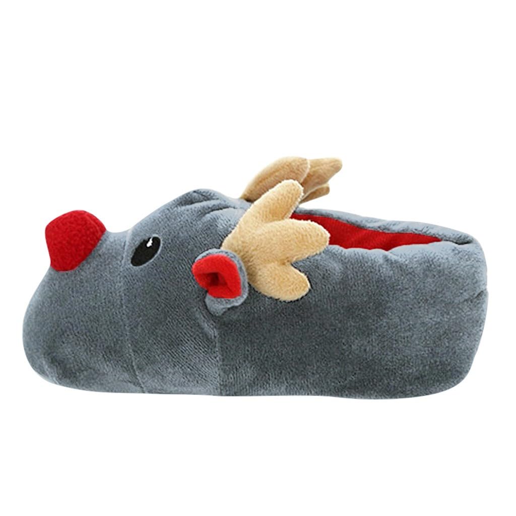 Xnova Pantofole Natalizie Peluche Con Alce - Ciabatte Invernali Antiscivolo Donna - Foto 1