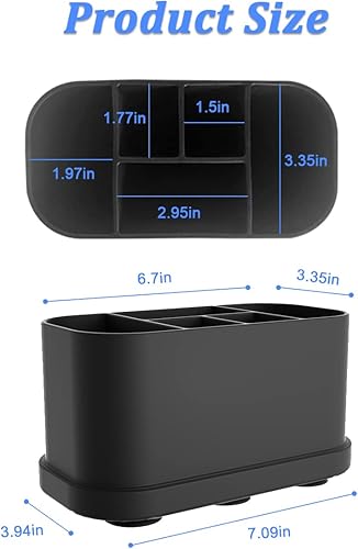 Miniatura 5 de Soporte negro para cepillo de dientes para baño organizador de pasta de dientes cajas de almacenamiento de silicona soporte de cepillo de dientes