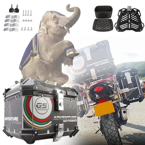 Boîte supérieure moto étanche en alu 45L pour casque et bagages