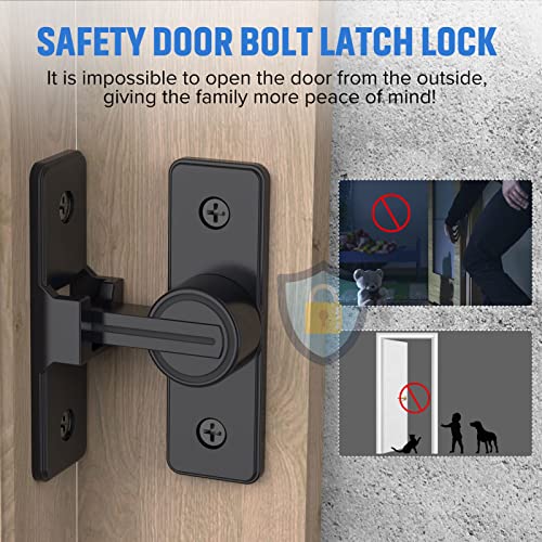 90 Degree Flip Barn Door Lock, Heavy Duty Gate Latches Flip Latch Safety Door Bolt Latch Lock, Sliding Barn Door Lock Gate Latch Lock Suitable For Garden, Bathroom, Garage (1 Pack Matte Black) #TOP3