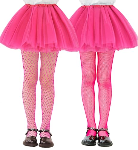 LUCKELF 10+ Colors Girls Fishnet Tights Candy Princess Fishnet stockings Kids High Waist Mesh Pantyhose