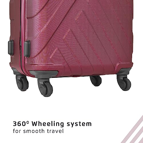 Image of Safari Ray 77 Cms Large Check-in Polycarbonate Hardsided 4 Spinner Wheels Luggage /Suitcase /Trolley Bag (Wine Red)