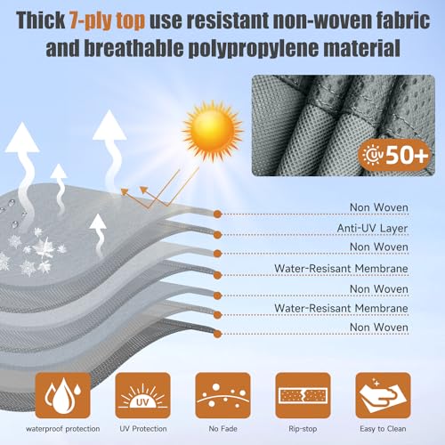 DikaSun Pop Up Camper Cover 12'-14', 7 Layers Waterproof Pop-up Tent Trailer Cover Anti-UV Folding Camper RV Cover for Motor Home by DikaSun - Image 3