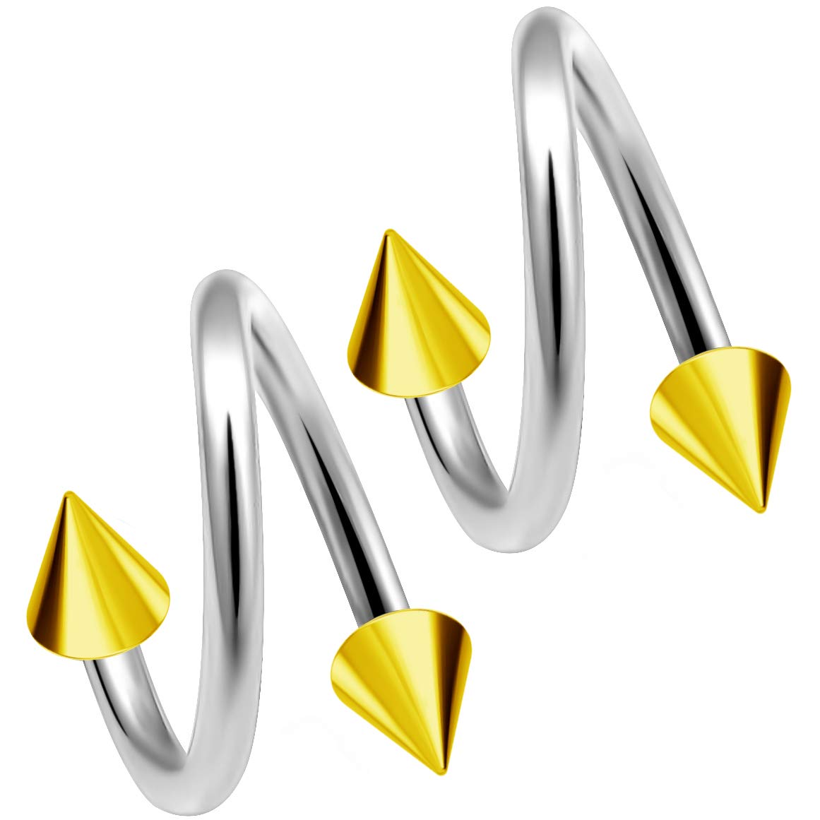 Buy 2pc Twisted Barbell 16g Piercing Earrings Helix Cartilage Twist