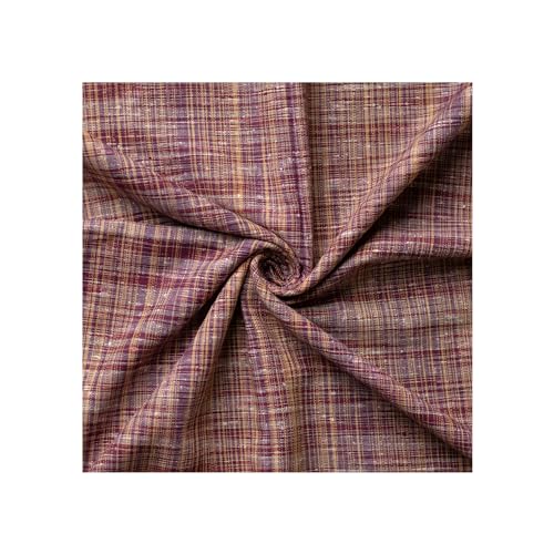 Image of Cotton Fabric Dress Material For Men And Women (3 Meter, Maroon), Customizable Length