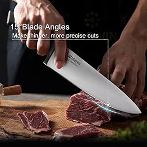 Brewin Professional Kitchen Knives, 3PC Chef Knife Set Sharp Knives for Kitchen High Carbon Stainless Steel, Japanese Cooking Knife with Gift Box Brewin Professional Kitchen Knives 3PC Chef Knife Set Sharp Knives for Kitchen High Carbon Stainless Steel Japanese Cooking Knife with Gift Box