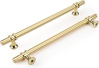 Vista 15 de Rergy Manijas de Gabinete Tiradores de Cajón y Pomos, Paquete de 5 Níquel Cepillado y Oro Centro de Orificio de 3 Pulgadas, Herrajes de Cocina