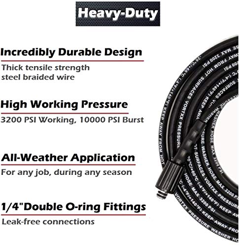 Heavy Duty 30ft Universal Pressure Washer Hose 1/4