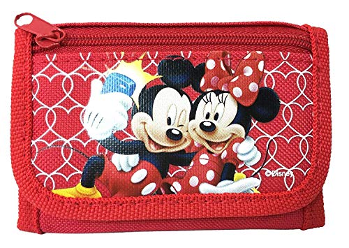 Disney Mickey Mouse Authentic Licensed Trifold Wallet (Red)