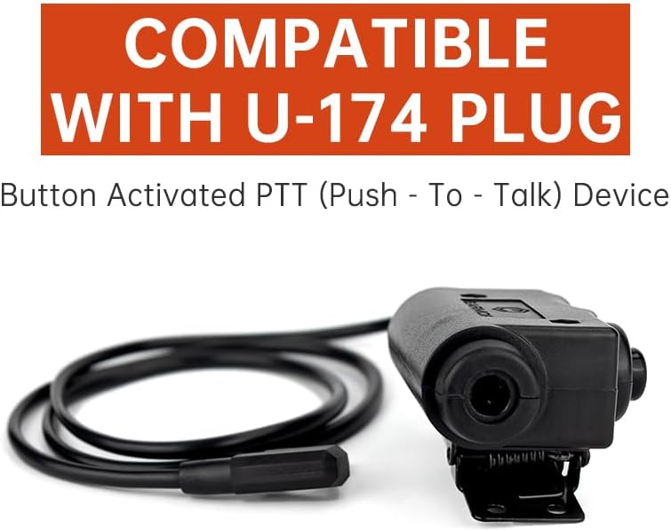 EARMOR Tactical M51 Kenwood Version PTT Military Standard 7.0 Plug for Radio Adapter Black - Image 4