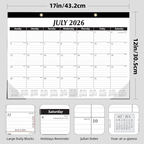 Image of ZTX Desk Calendar 2026-2027, 18 Months July 2026 to December 2027