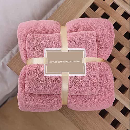 Image of wolpin Large Bath Towel 100% Cotton Bath Towels (70 x 140 cm) 500 GSM Hand Towel, Ultra Soft Super Absorbent Bath Towel for Men & Women, Kids (Coral Velvet, Pink)