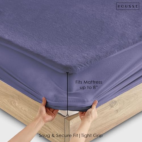 Image of HOUSSE King Size Waterproof Mattress Protector 75 * 60 inch Inches | Premium Bed Mattress Protector Cover | 100% Waterproof | Soft Breathable Fabric | Stretchable Fitted Style | Fits Up to 8 Inch | Cadet