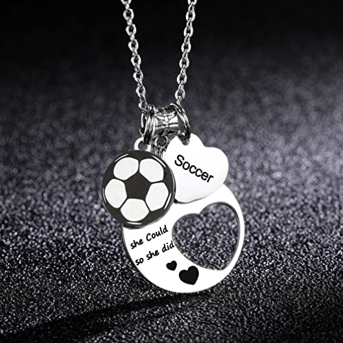 Fyxyz Soccer Necklace Soccer Gifts For Girls Teens Women Sports Fan Jewelry Gift For Soccer Player #TOP4