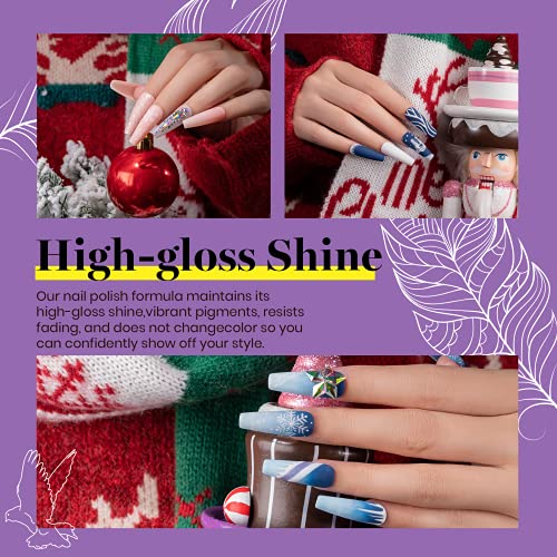 Beetles 20 Pcs Gel Nail Polish Kit, Free Spirit Collection Fall Winter Blue Gray Glitter Burgundy Red Purple Gel Polish Soak Off Glossy & Matte Top Base Coat Diy Manicure Gifts For Women #TOP5