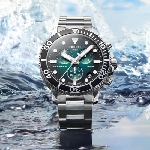 Image of Tissot Seastar Chronograph Green Dial Men's Watch T1204171109101