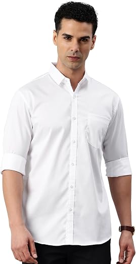 Majestic Man Men's Cotton Slim Fit Solid Casual Shirt