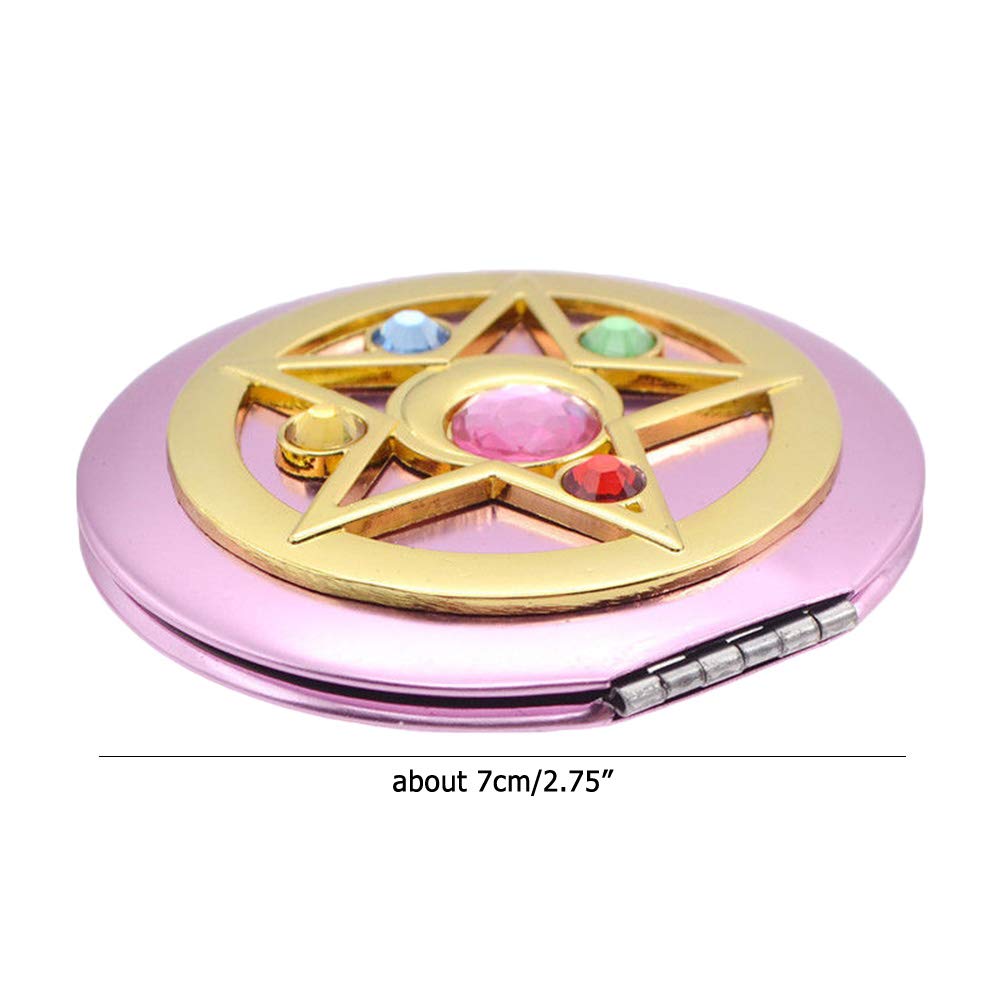 Sailor Moon Portable Crystal Star - Espejo de Maquillaje, Espejo Doble Plegable