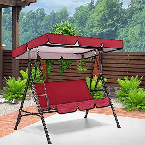 Outdoor Swing Canopy Cover, 2-Seater Canopy Swing Sets For Backyard, Replacement Swing Waterproof Top Cover Set For Patio/Lawn/Garden, Swing Canopy Cushion Sunscreen Uv Protection (No Steel Frame) #TOP7