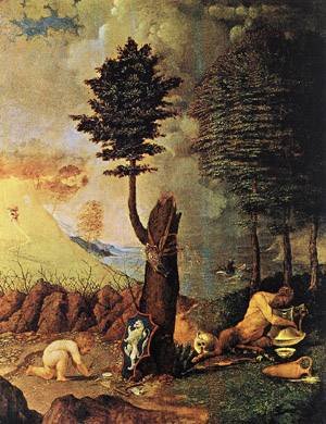 Peinture à l'huile tableau Allegory de Lorenzo Lotto, reproduction d'art sur toile 16x20