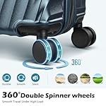 Luggage sets 3 piece with Spinner Wheels, PC Hard Shell Travel Luggage, Carry On suitcase with TSA Lock,YKK Zippers,Charcoal Metallic (Dark Green, 3 Piece Sets(20/24/28)) - Image 3