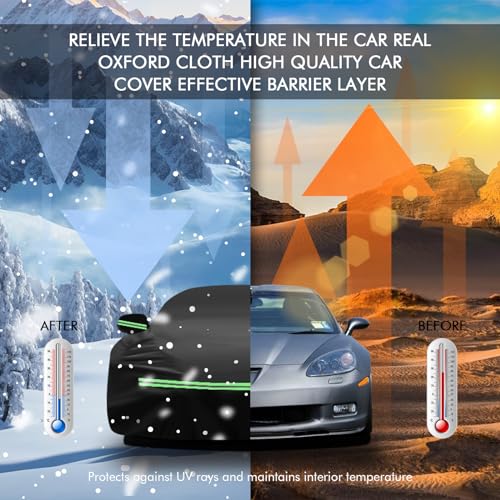Image of for Corvette 2005-2013 C6 Car Cover 210D Outdoor Waterproof UV Protection, with Cotton Layer, Zipper Door, Reflective Strip, Storage Bag, for Chevy C6
