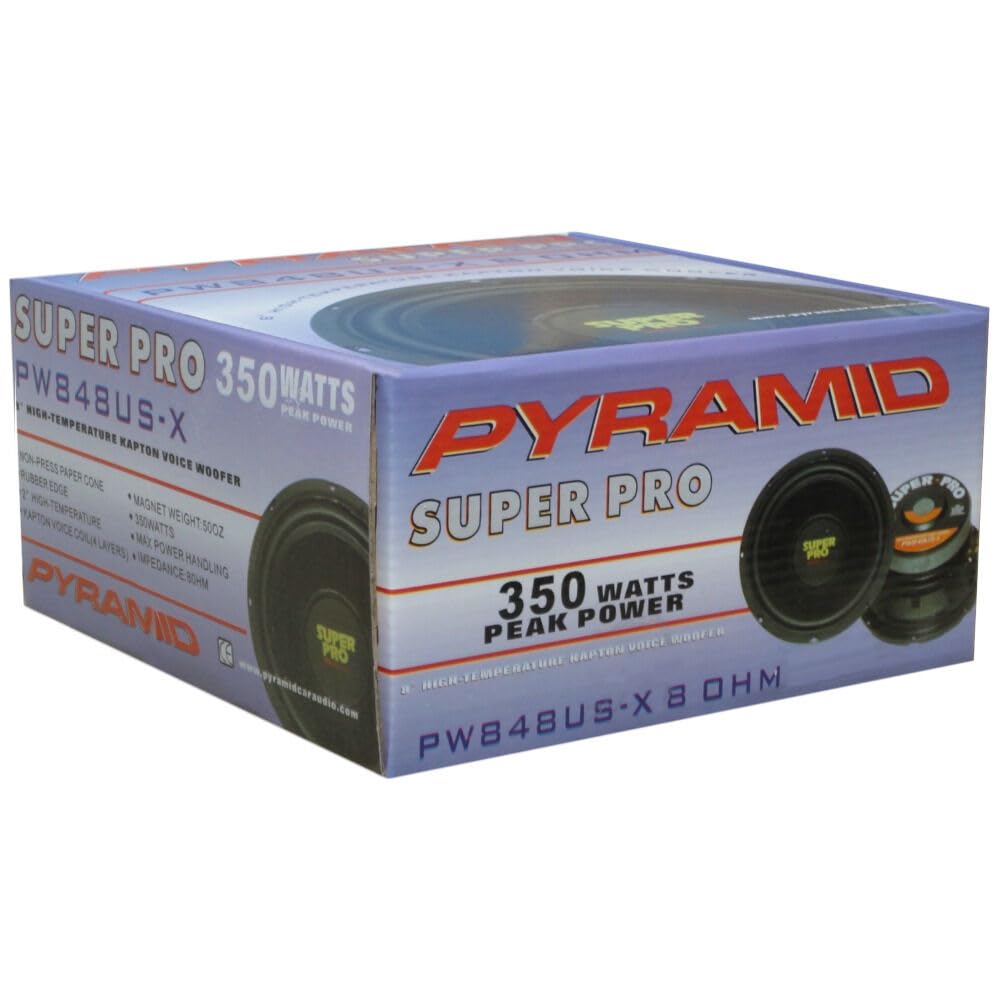 KIT Set pour Pyramid PW848USX, 1 woofer 20 cm 200 mm 8" de diamètre, 175 Watts rms et 350 Watts Max, impédance 8 ohm, Home DJ Disco Party, Suspension Gomme, 1 pièce