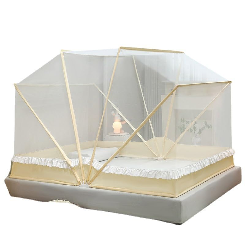 Moustiquaire avec fond en maille fini les insectes au lit tente pliable jaune