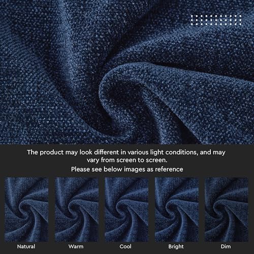 Image of Encasa XO Thick Chenille Throw Pillow Covers Set of 1 | Navy Blue - (24 inchx24 inch) (60x60 cm) | Decorative Accent Square Throw Pillow Cases for Couch, Home Decor, Sofa