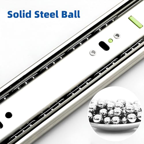 Image of Volo Heavy Duty Drawer Slides, Full Extension Ball Bearing Runners | Pack of 2 Piece | Channels for Kitchen Cabinets, Wardrobes, and Dressers (Soft Close (Mild Steel), 10 Inch)