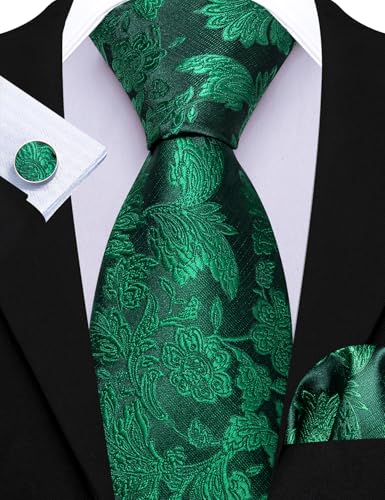 Image of Barry.Wang Men 6PCS Tie Silk Gift Necktie Clip Woven Tie Sets Party | Men Tie Classic Silk Gift Necktie With Tie Clip Jacquard Woven Neck Ties 6PCS Formal Wedding