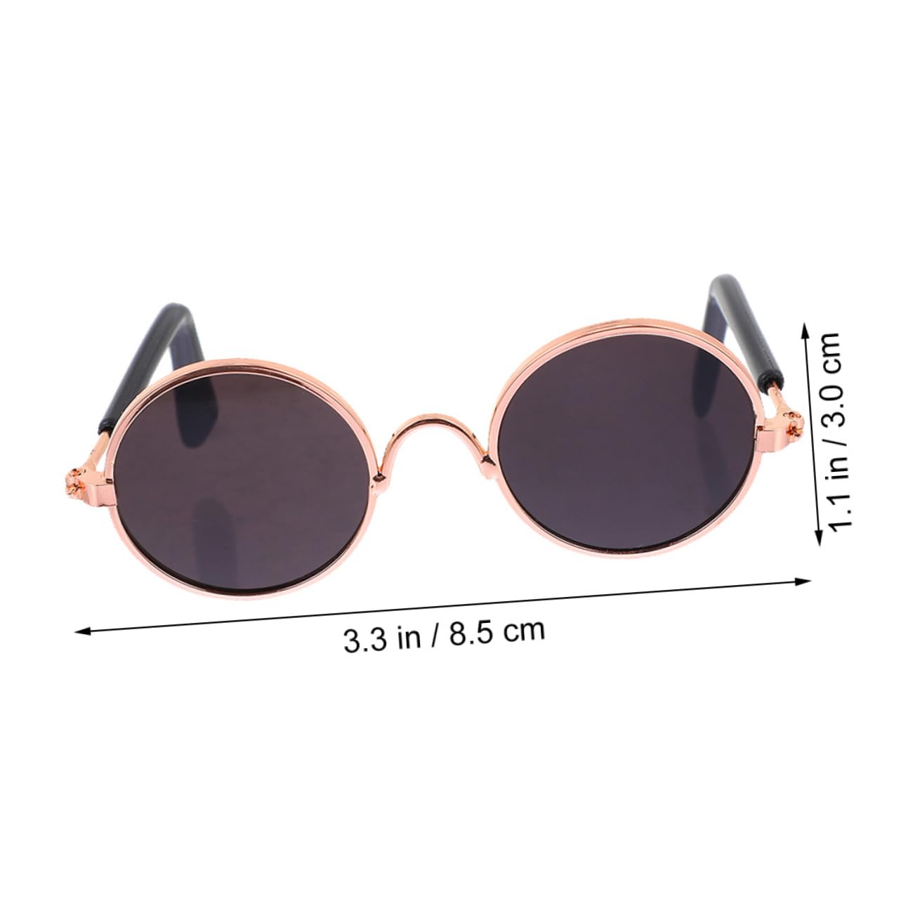 BESPORTBLE 2pcs Alloy Sunglasses for Dolls Mini Glasses Dress Up Accessories Lightweight DIY Decoration for Safe Compact Design