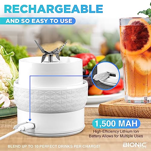 Image of Bionic Blade Personal-Sized Blender 16.5 oz, BPA-Free, Cordless, Rechargeable 18,000 RPM Portable Blender for Shakes and Smoothies 8.6 inch Tall, Seen On TV