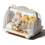 Speicherbox für Babyflaschen, Multifunktionaler Plastik-Entwässerungsorganisator mit Deckel, ideal für Flaschen, Tassen, Geschirr, Zuhause und Kindergärten