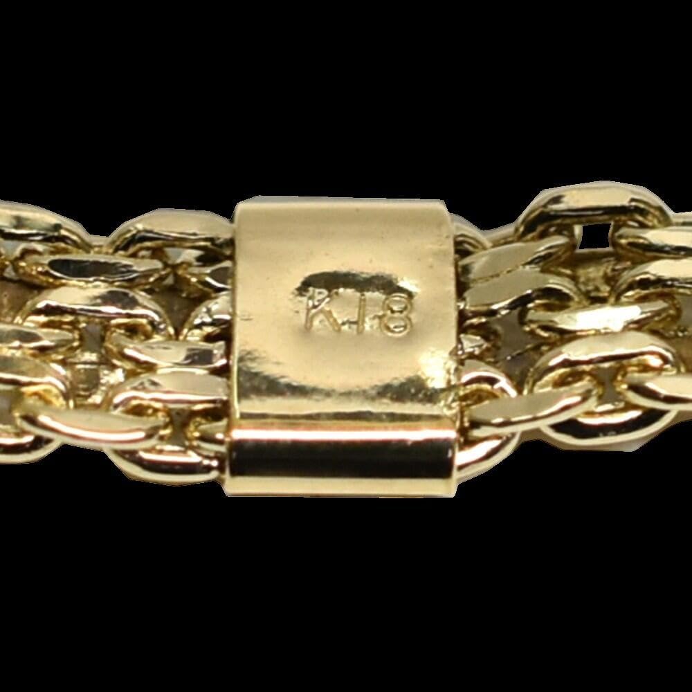 18金 【ビスマルクチェーンリング 17号】イエローゴールド K18刻印入