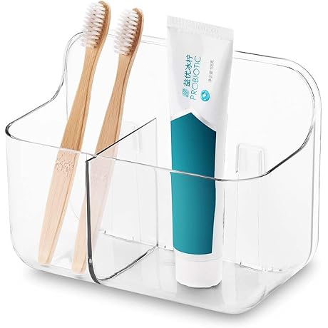 Bathroom Wall Caddy - Small Adhesive Acrylic Wall Basket for Inside Cabinet Door Storage